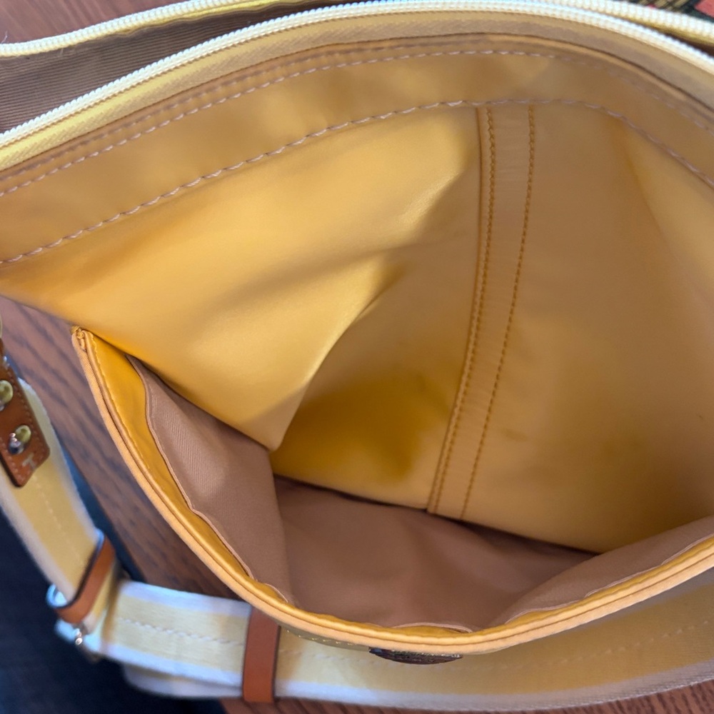Coach Hampton Weekend Swing Crossbody Purse in Sunny Yellow Satin Fabric - Picture 13 of 14